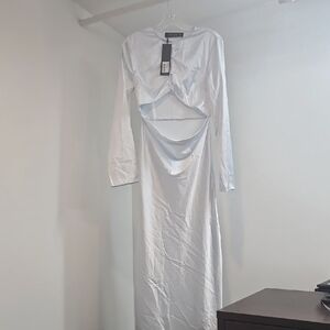 Zara White Long Sleeve Sweetheart Bridal Dress